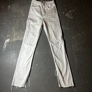 LADIES WHITE ZARA DISTRESSED JEANS SIZE 2